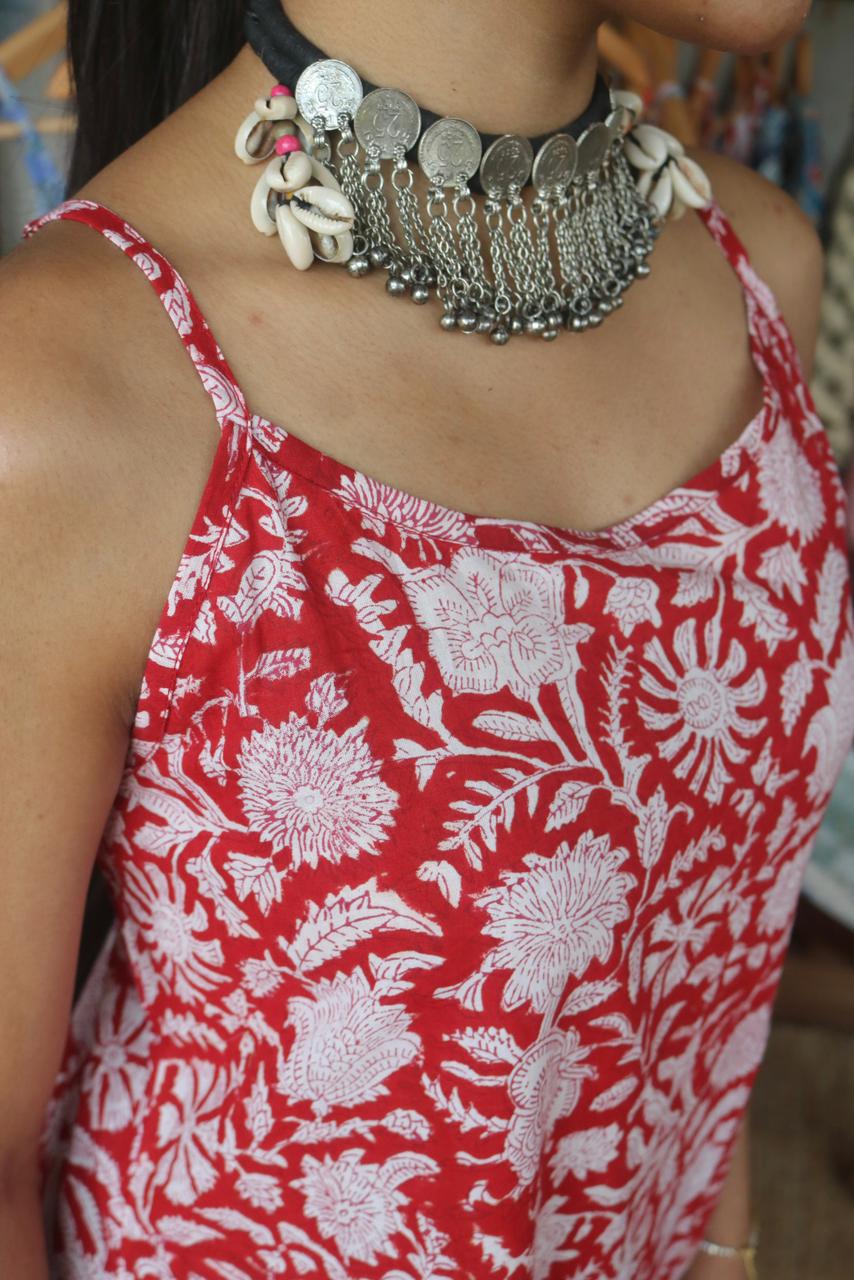 Blockprinted Slited kurta~Chameli