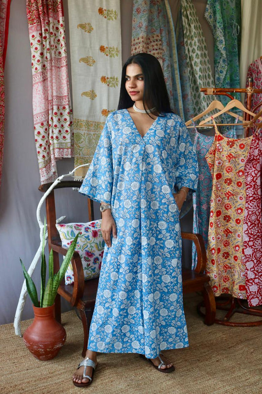 COTTON PRINTED LONG DRESS