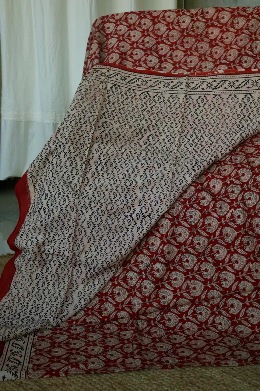 MULL COTTON PRINTED SAREE