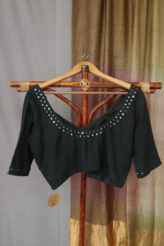 BLACK MIRROR WORK BLOUSE