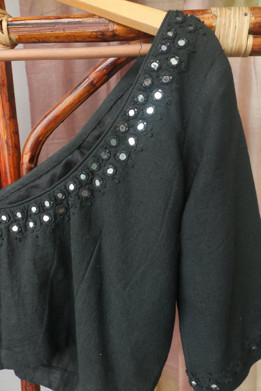 BLACK MIRROR WORK BLOUSE