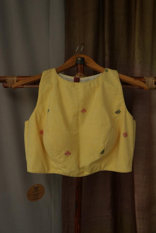 jamdani yellow blouse