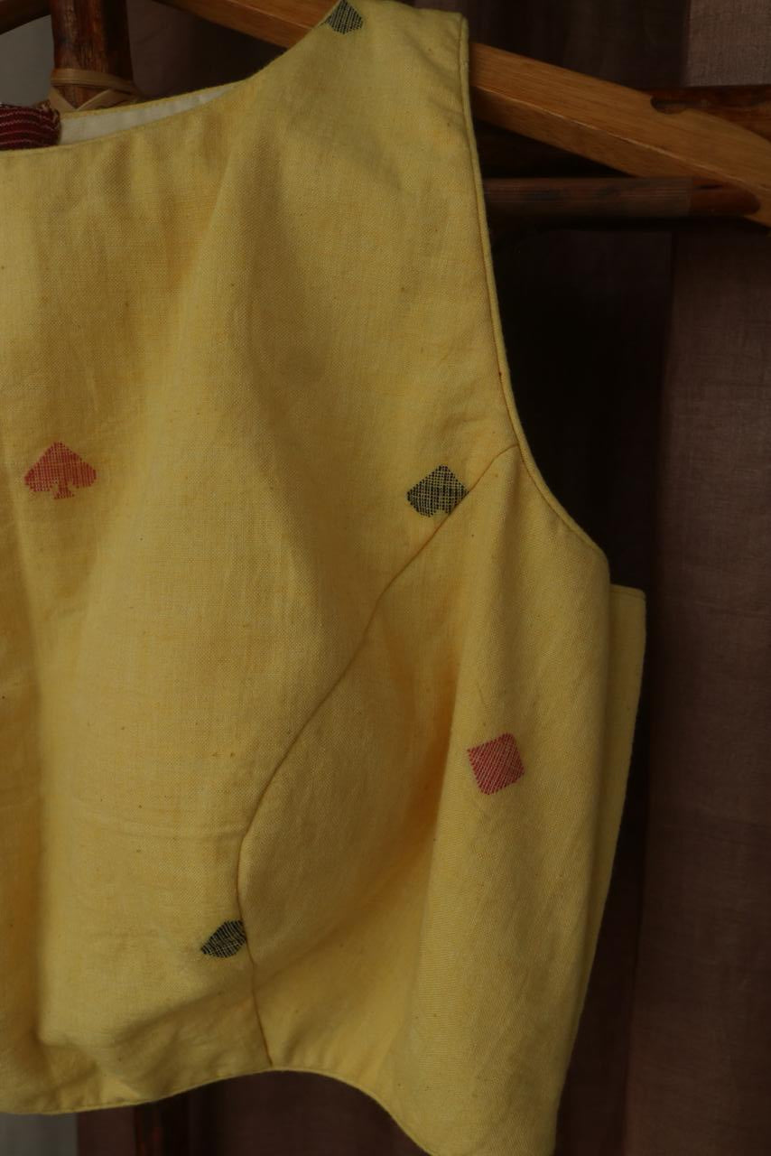 jamdani yellow blouse