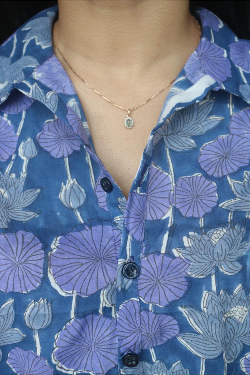PRINTED COTTON KAFTAN SHIRT
