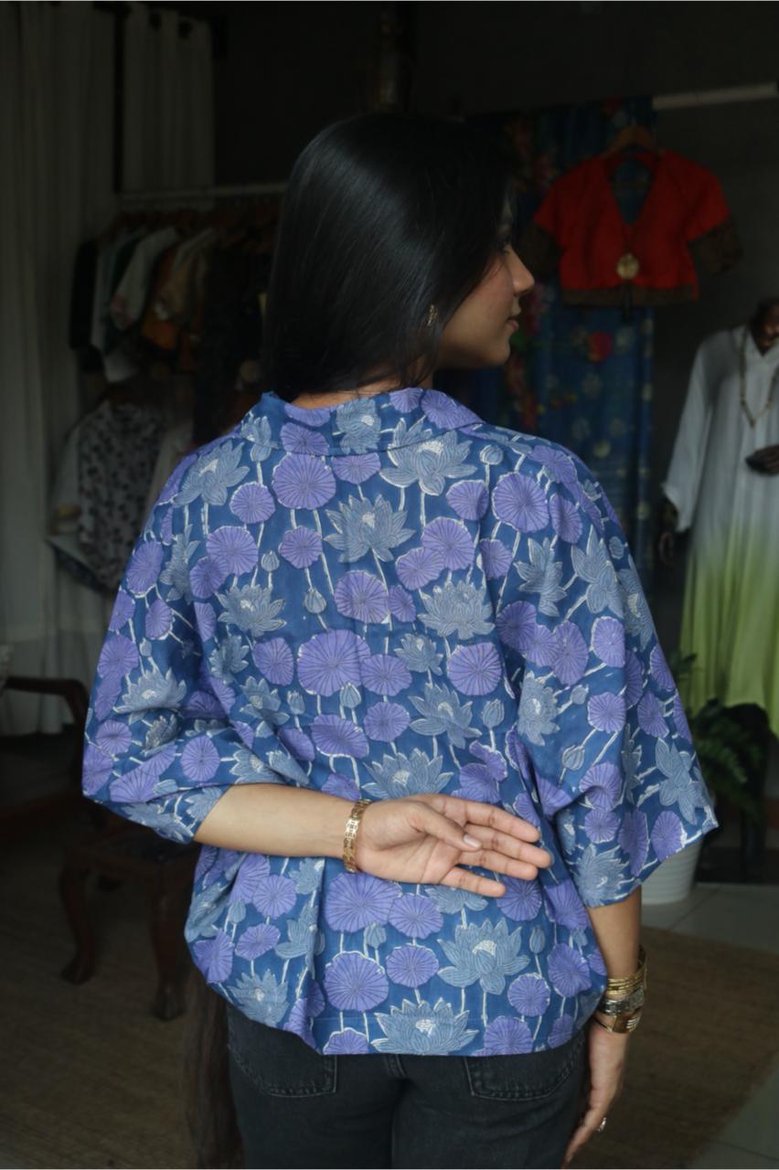 PRINTED COTTON KAFTAN SHIRT