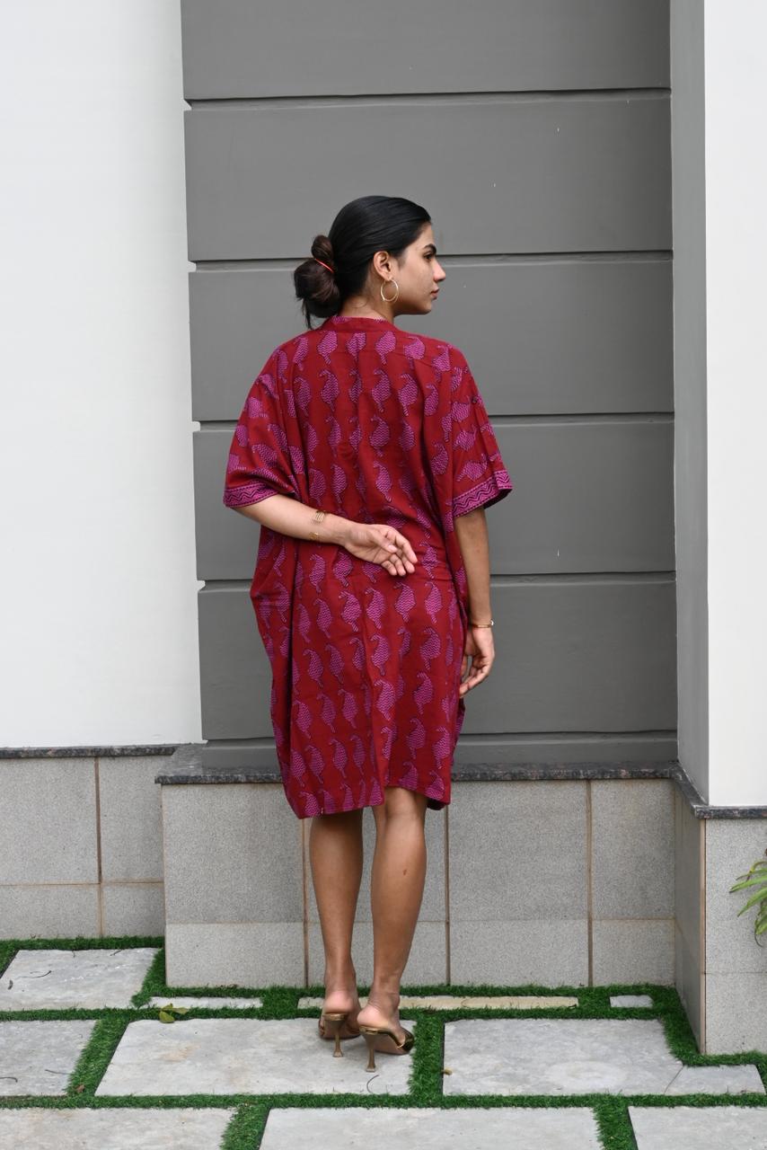 COTTON PRINTED SHIRT DRESS