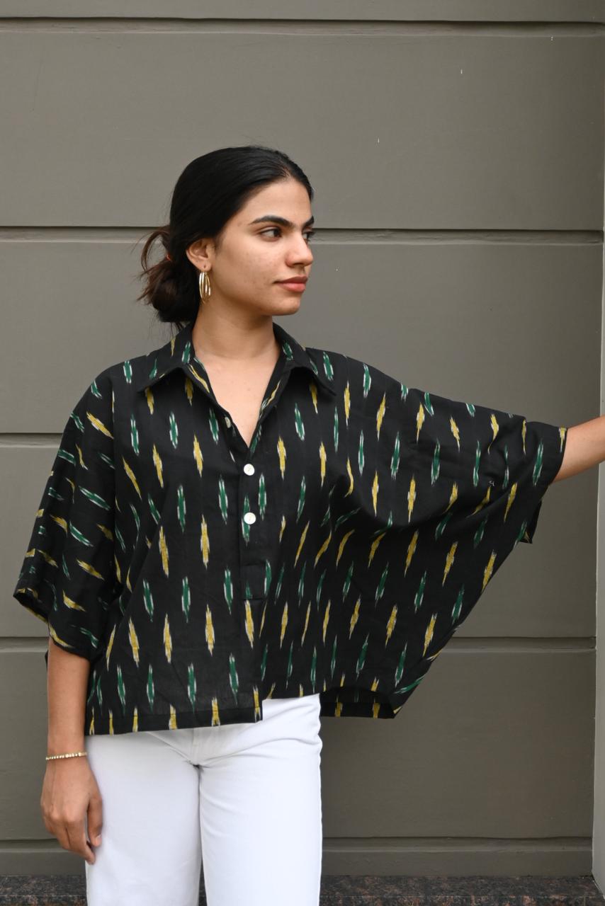 PRINTED ikat KAFTAN SHIRT