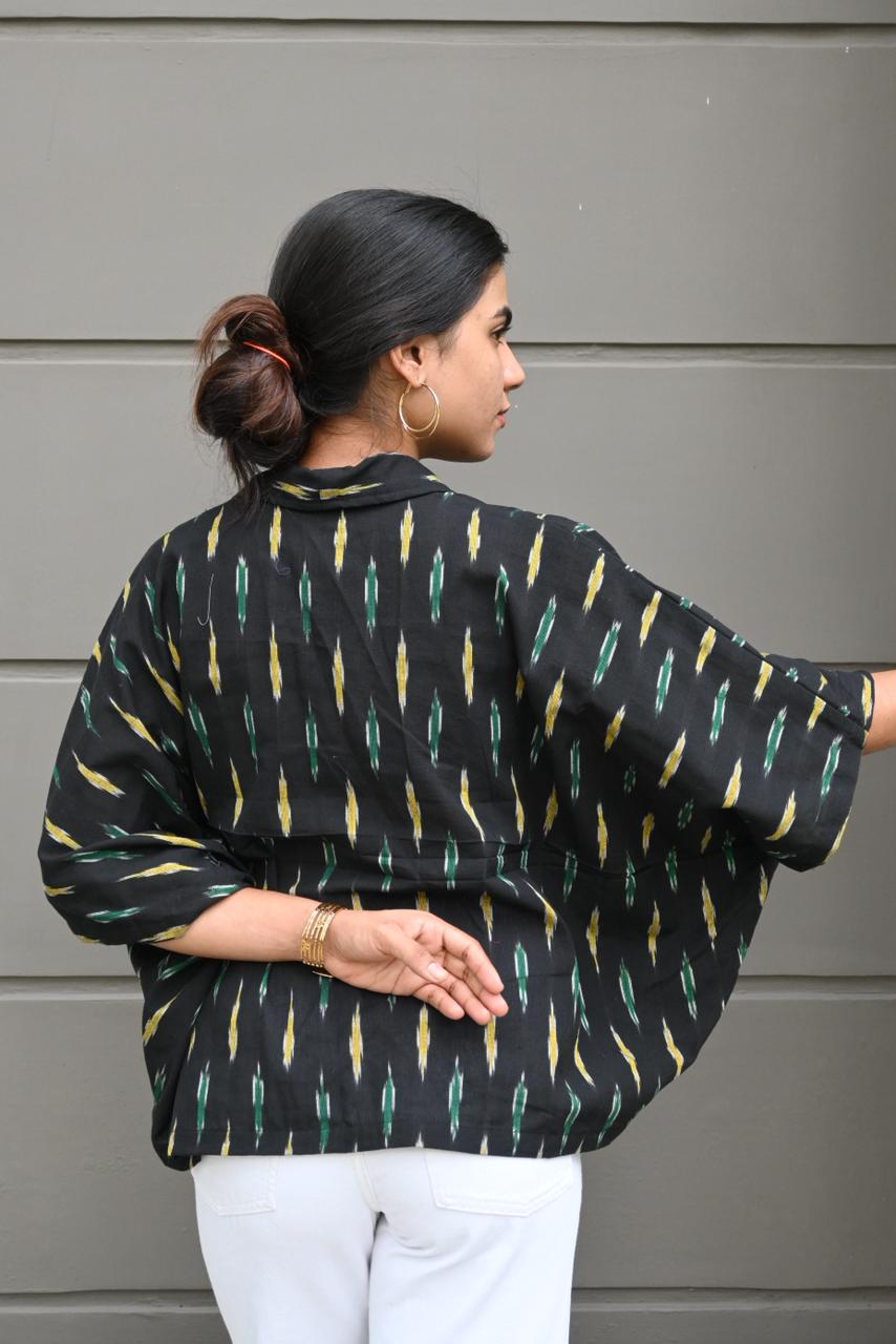 PRINTED ikat KAFTAN SHIRT