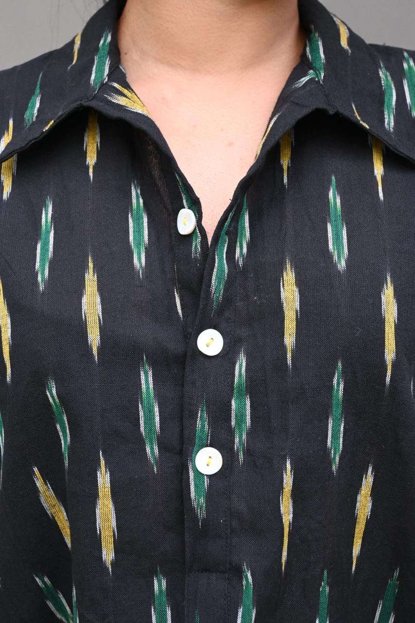 PRINTED ikat KAFTAN SHIRT