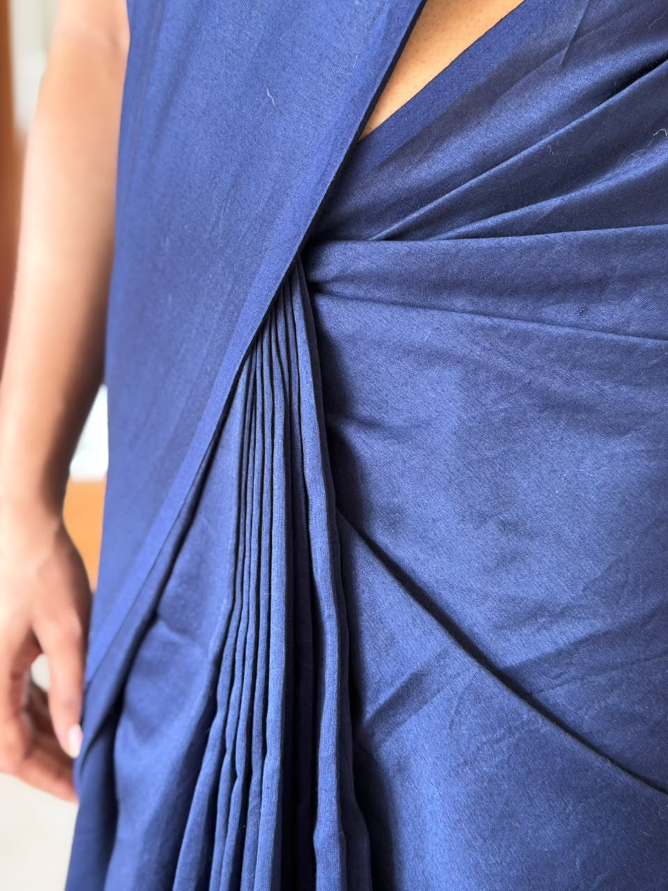 VAT-DYED CHANDERI SAREE WITH SHIBORI PALLU