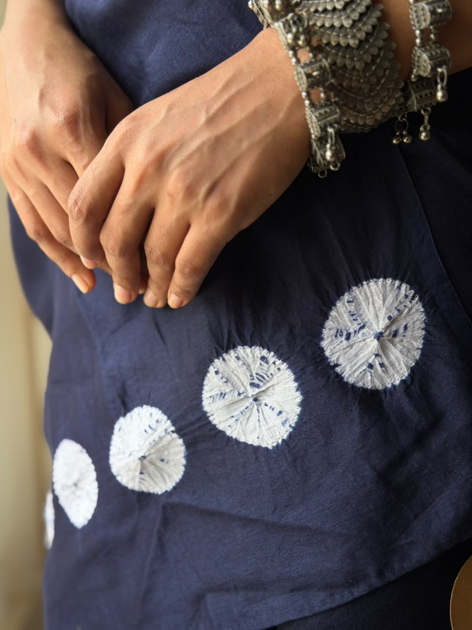 VAT-DYED CHANDERI SAREE WITH SHIBORI PALLU