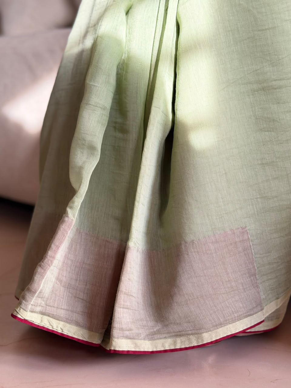 VAT-DYED CHANDERI SAREE WITH HAND CRAFTED PALLU