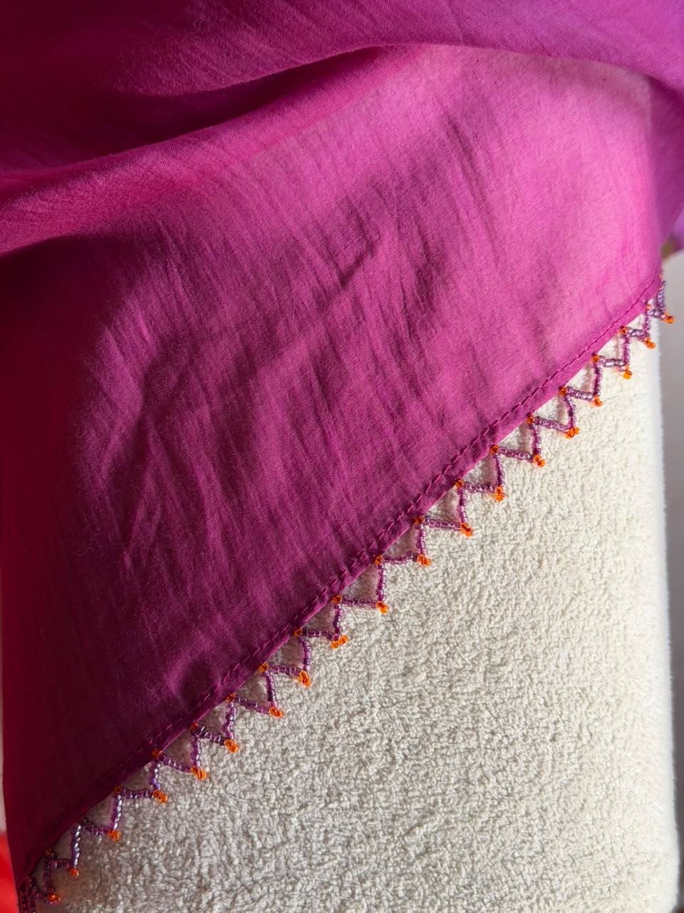 VAT-DYED CHANDERI SAREE WITH HAND CRAFTED PALLU