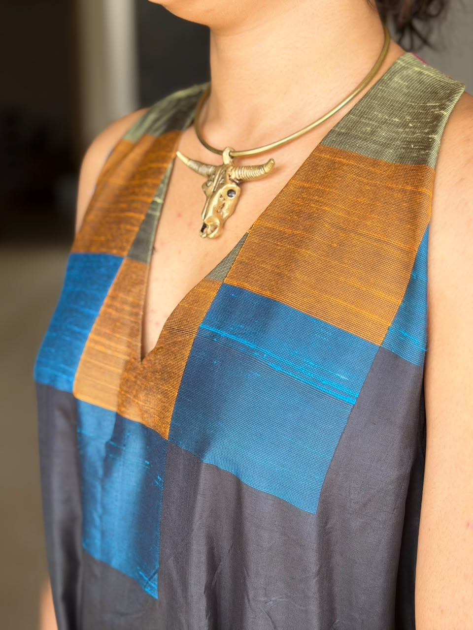 MOSAIC SILK MAXI DRESS