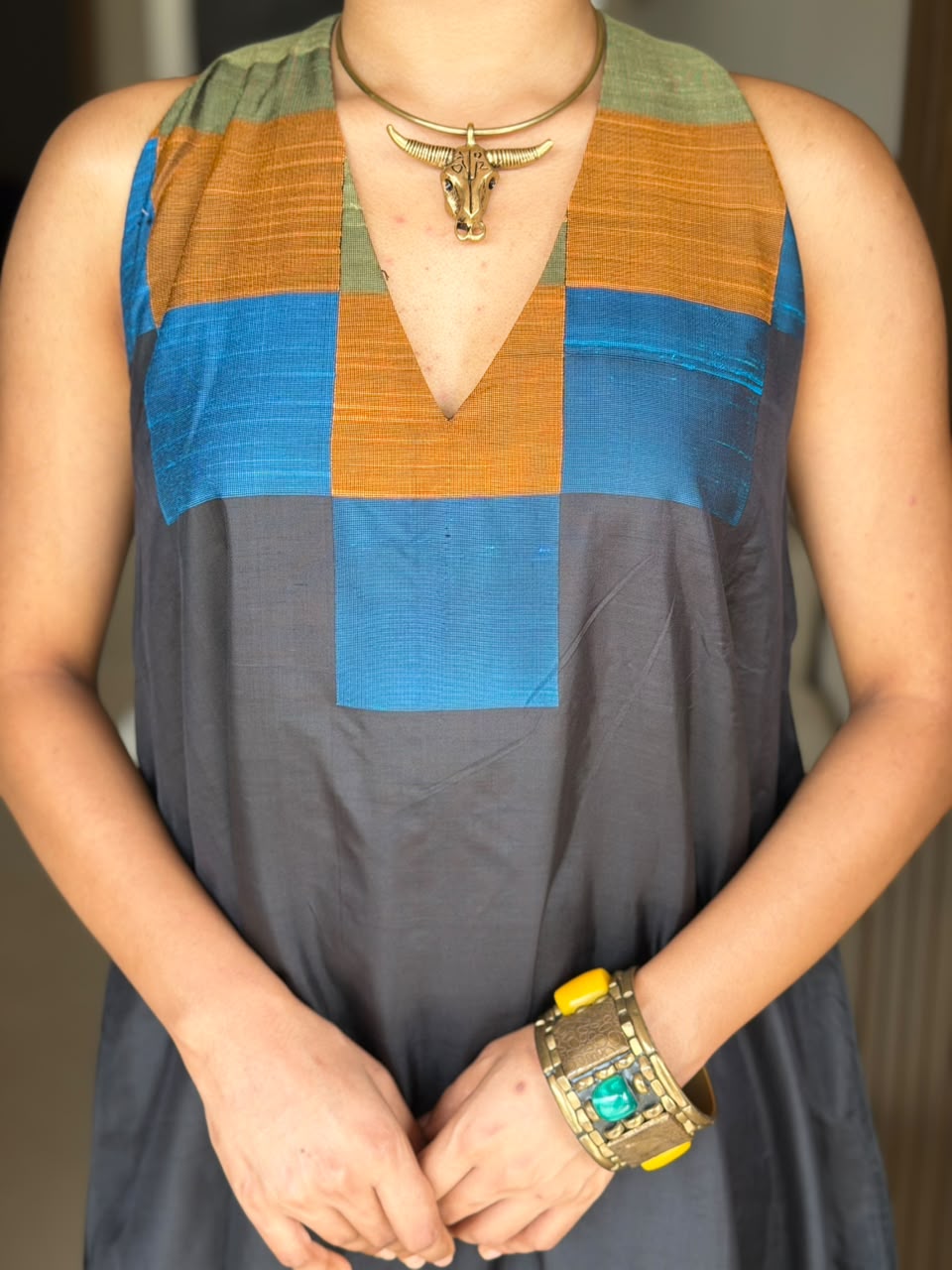 MOSAIC SILK MAXI DRESS