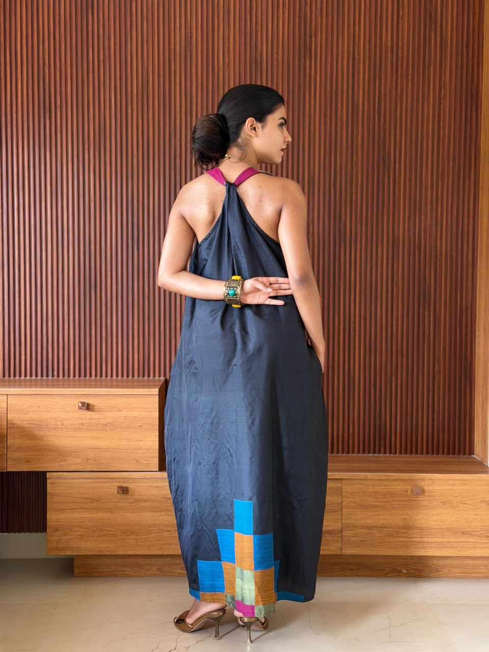 MOSAIC SILK MAXI DRESS