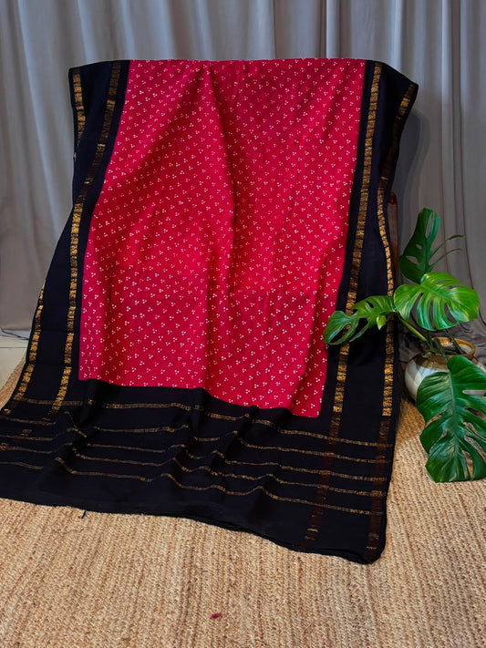 ATCHUKATTU PINK AND BLUE  SUNGUDI COTTON SAREE