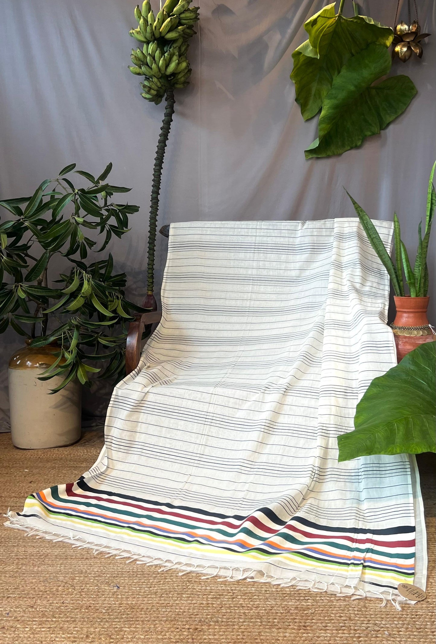 Gemini Striped Kara Saree