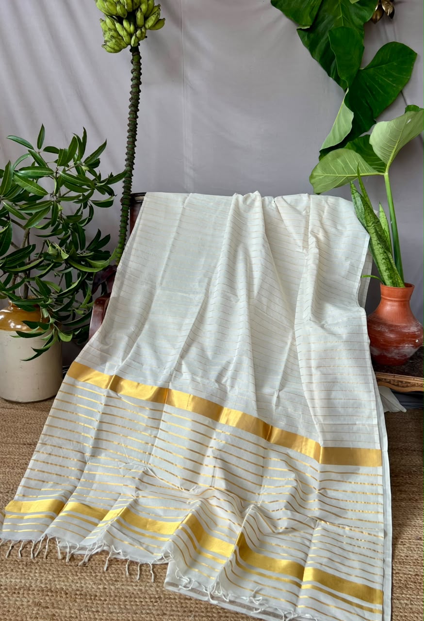 SPECIAL KATTIKARA PALLU WITH STRIPED BODY