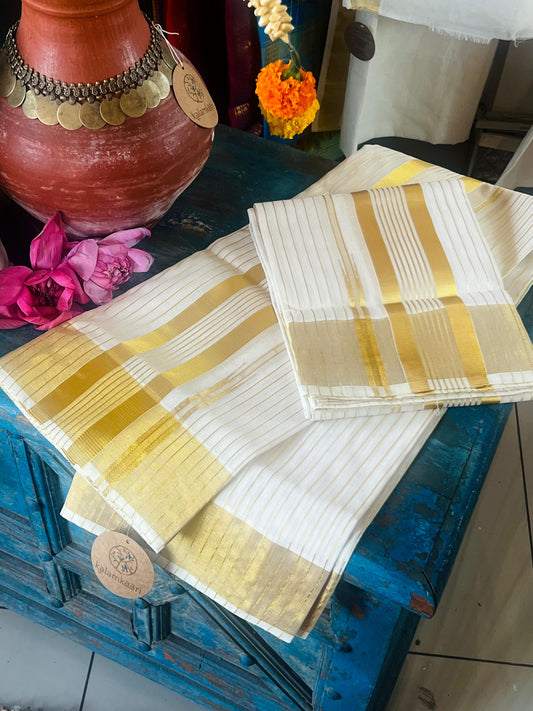 Swarnarekha Set Mund – Kuthampully Handloom