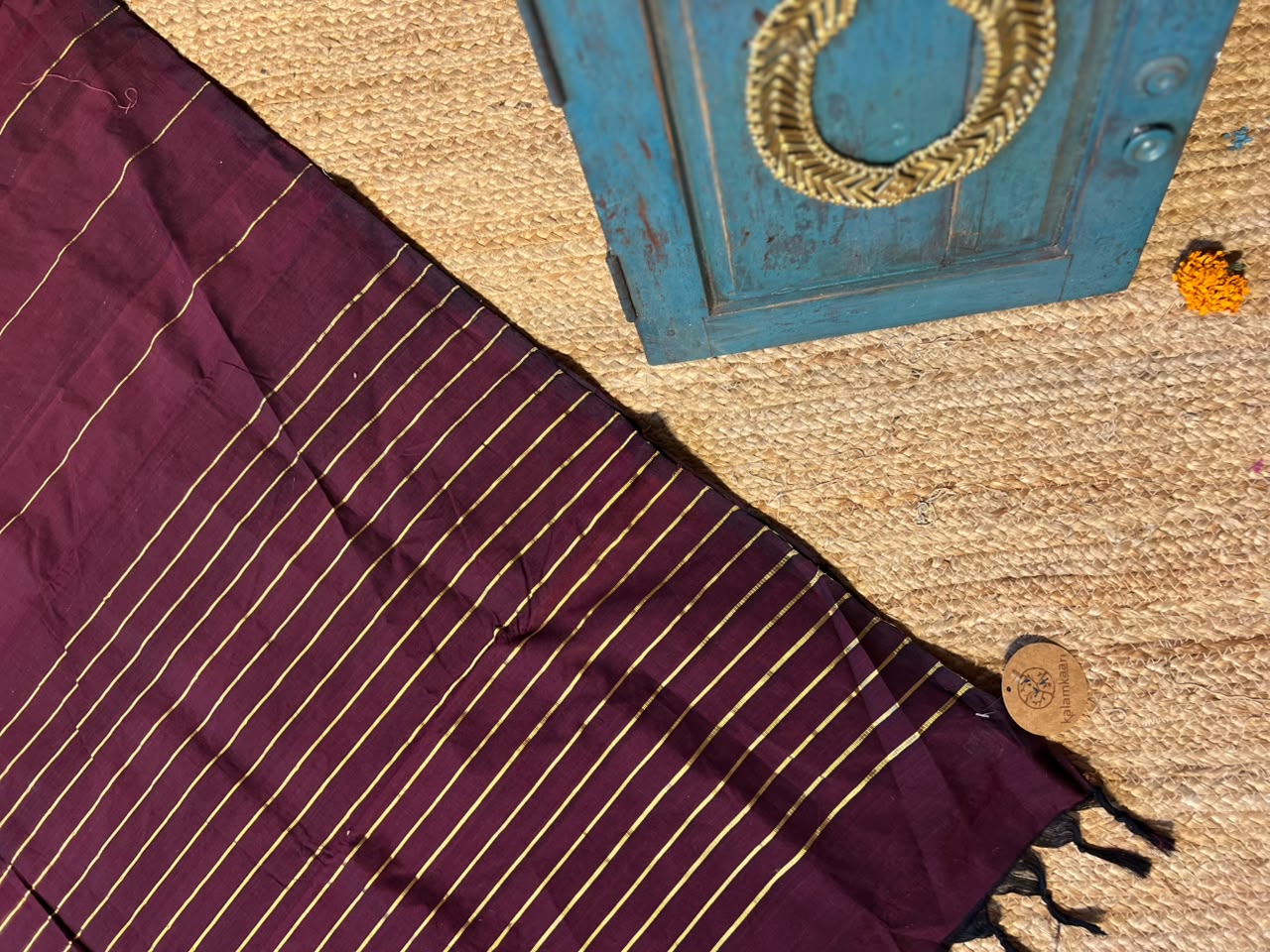GOLDEN STRIPED KAAPI SAREE