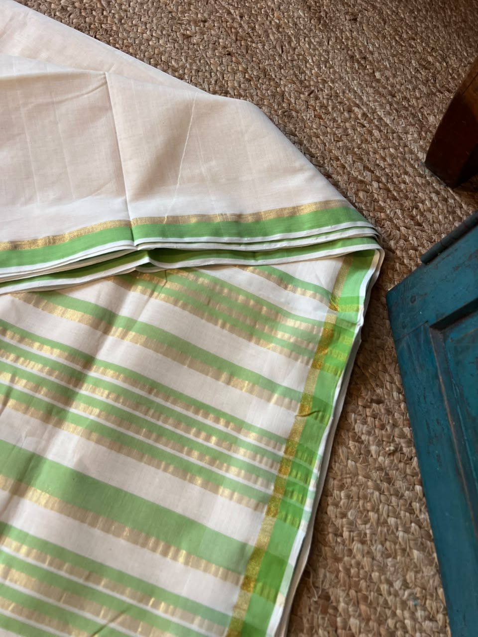 MINT green  kara saree