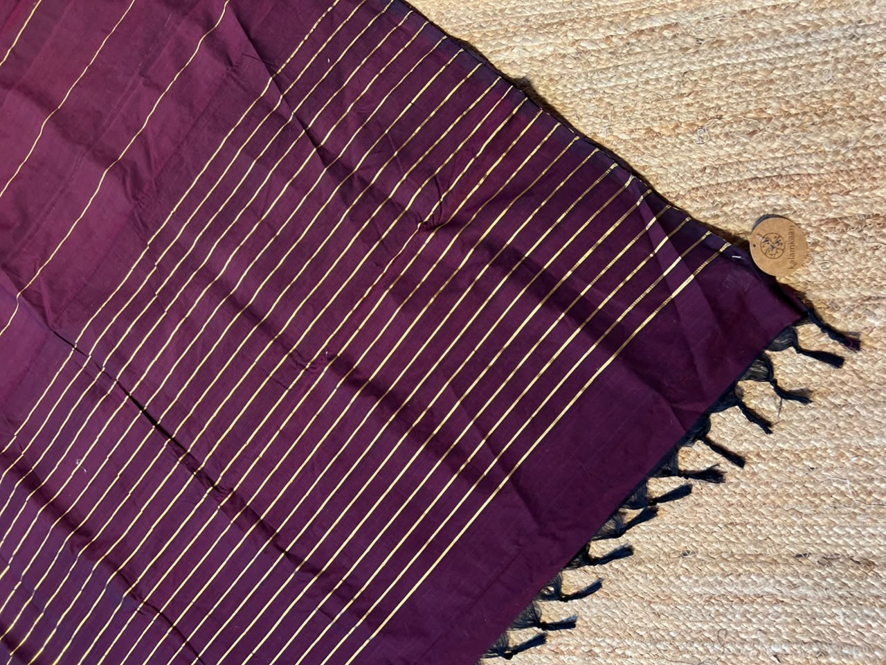 GOLDEN STRIPED KAAPI SAREE
