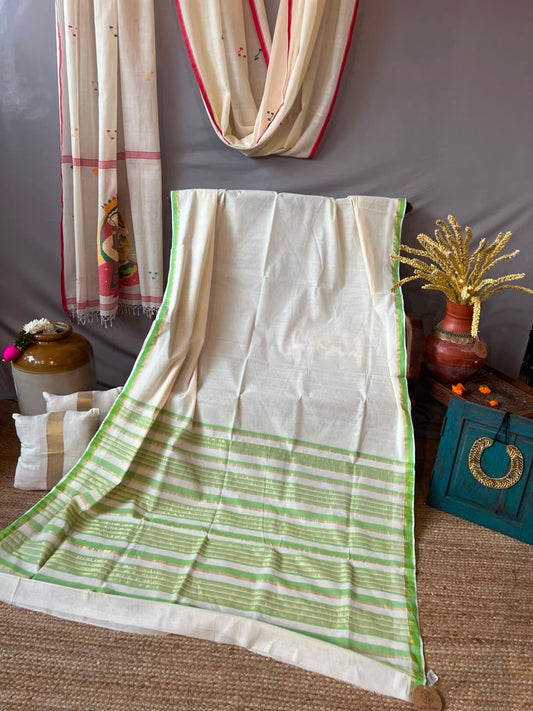 MINT green  kara saree