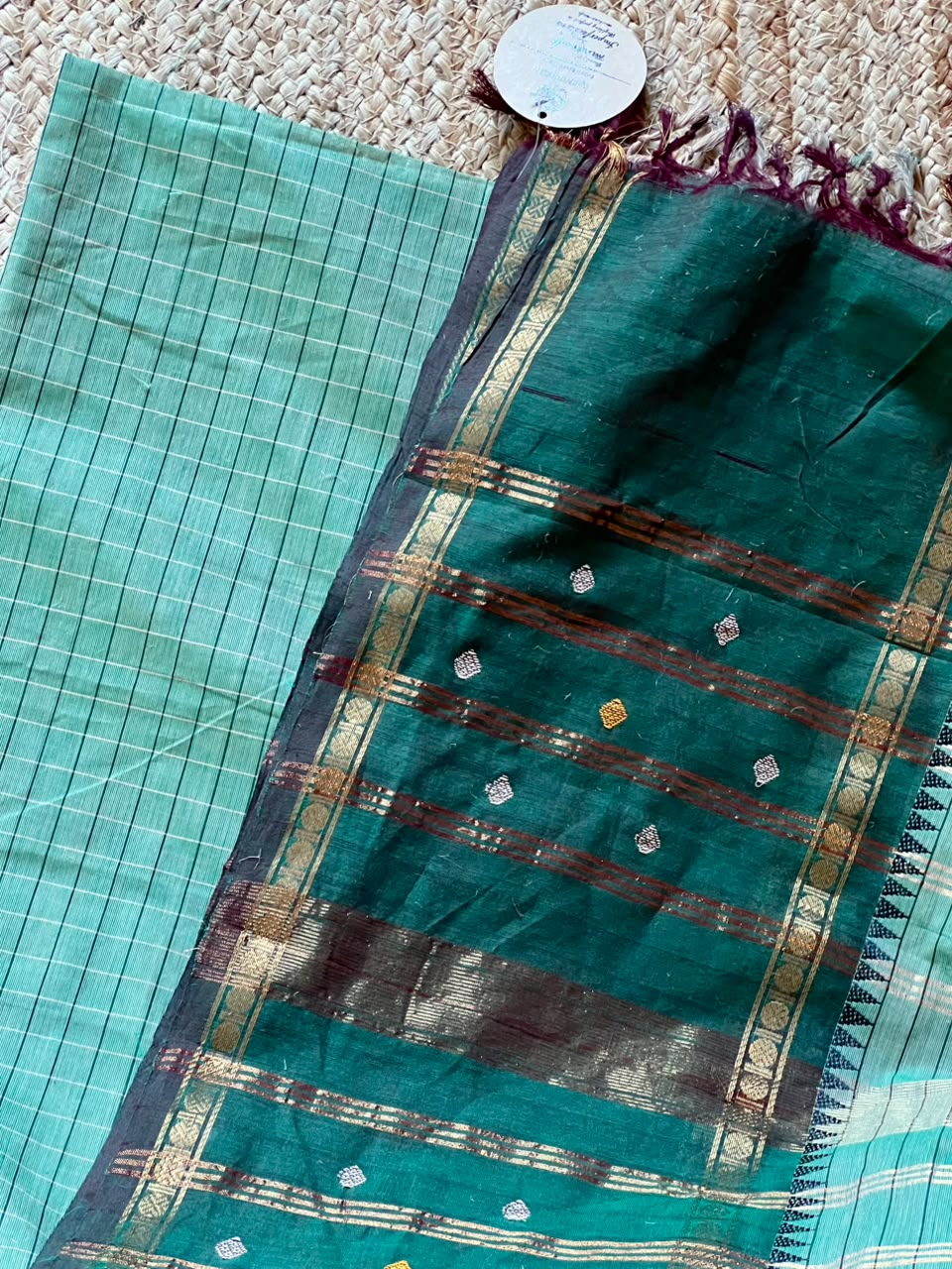 chettinad cotton saree GREEN