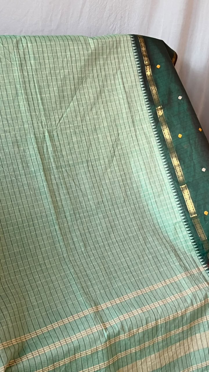 chettinad cotton saree GREEN