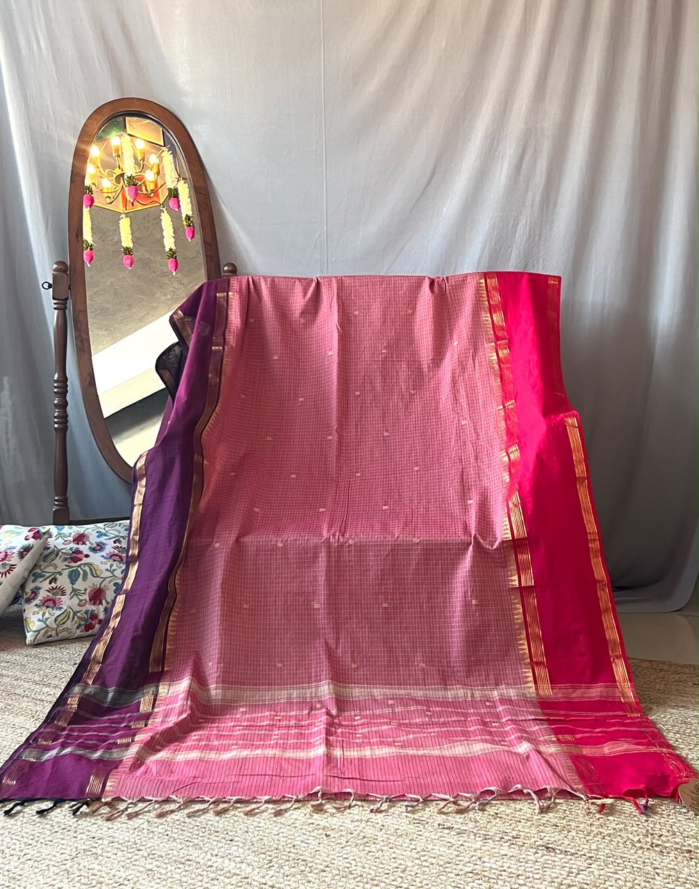 chettinad cotton saree PINK