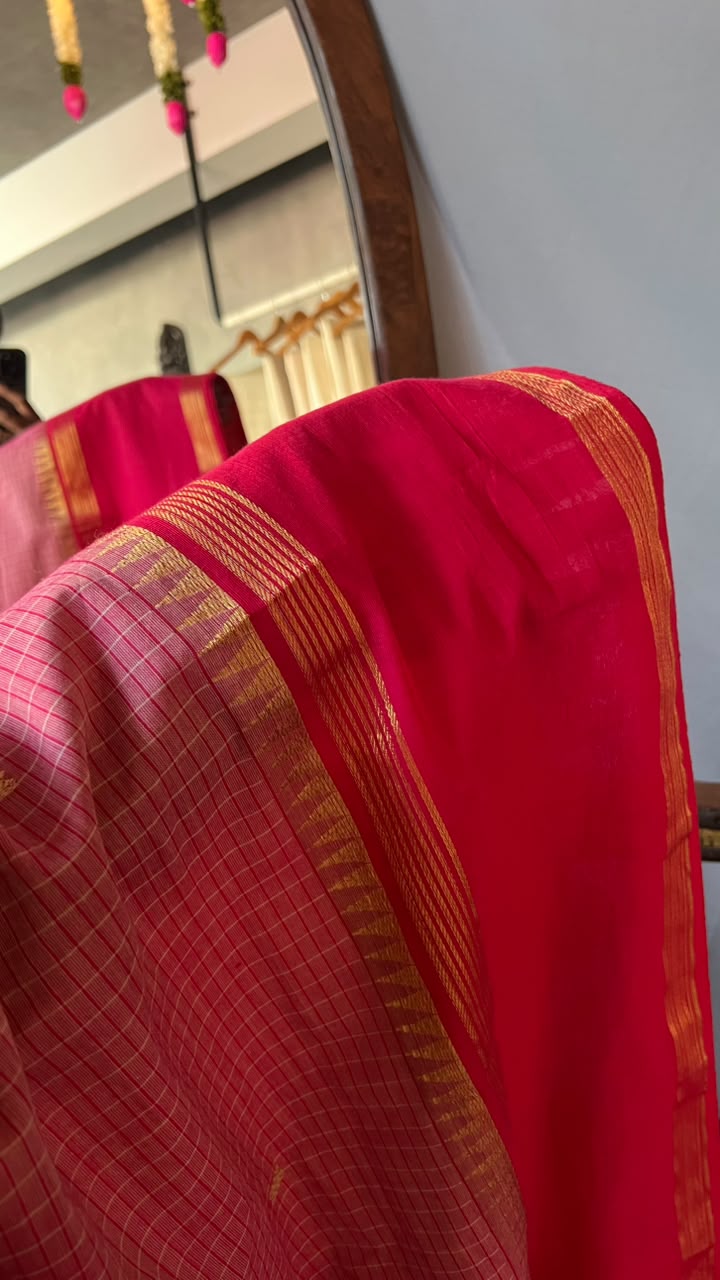chettinad cotton saree PINK