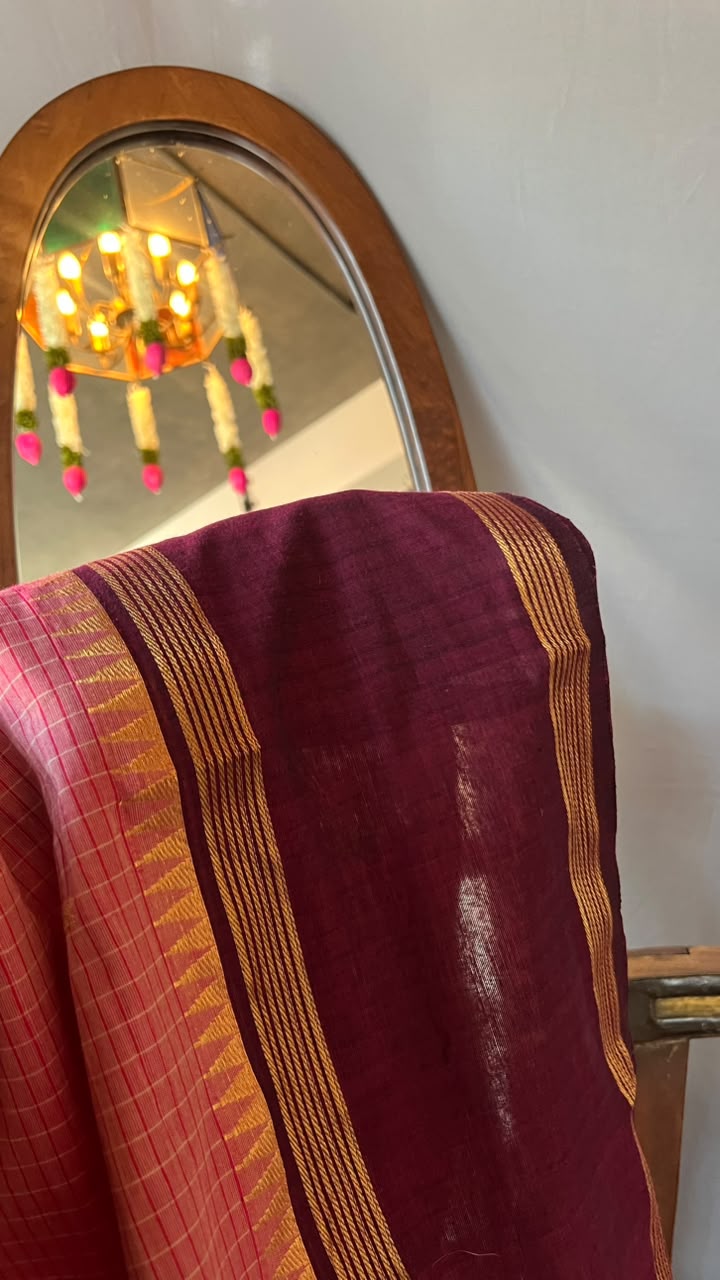 chettinad cotton saree PINK