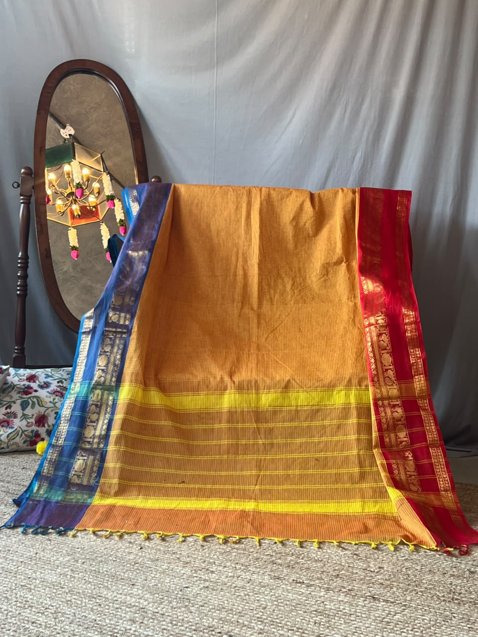 chettinad cotton saree YELLOW