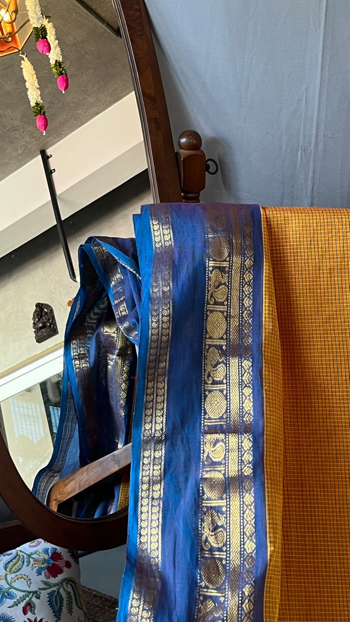 chettinad cotton saree YELLOW