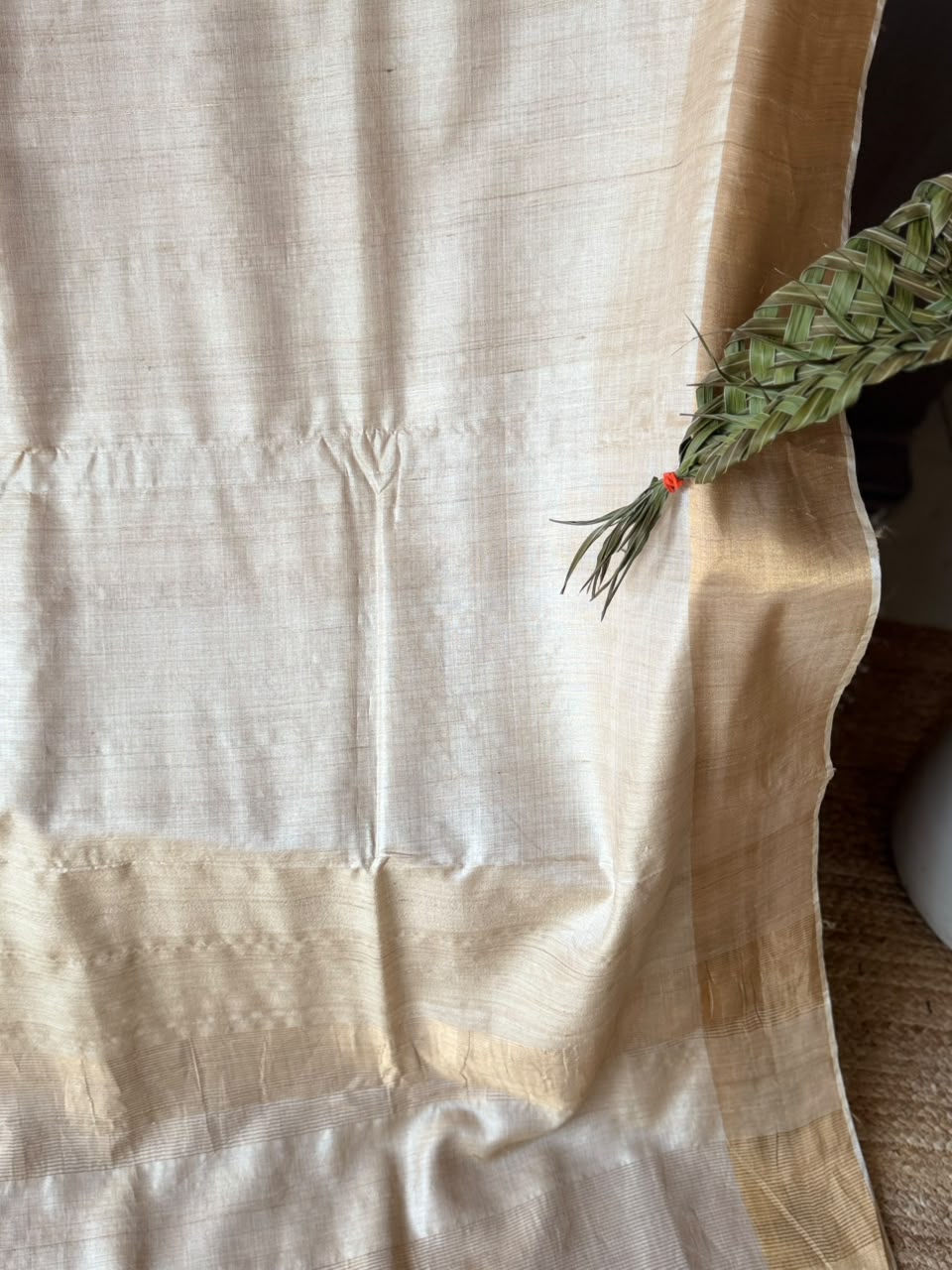 TUSSAR SAREE  PLAIN BORDER AND BODY
