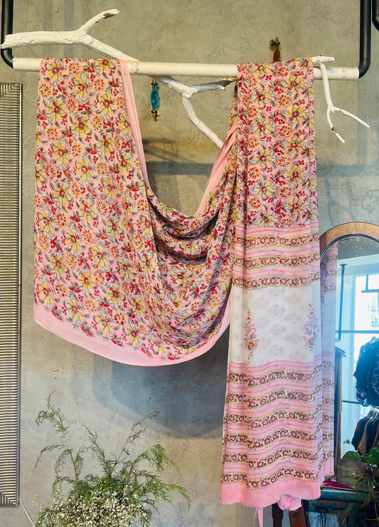 sanganeri printed georget saree