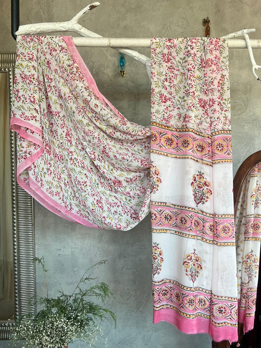 sanganeri printed georget saree