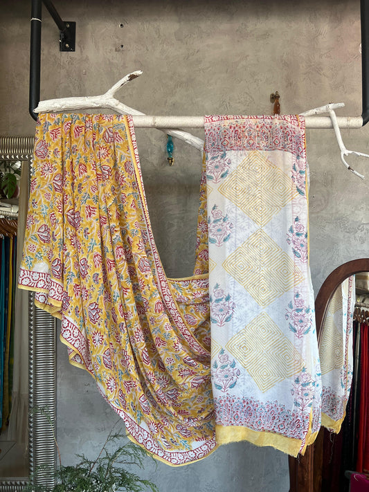 sanganeri printed georget saree