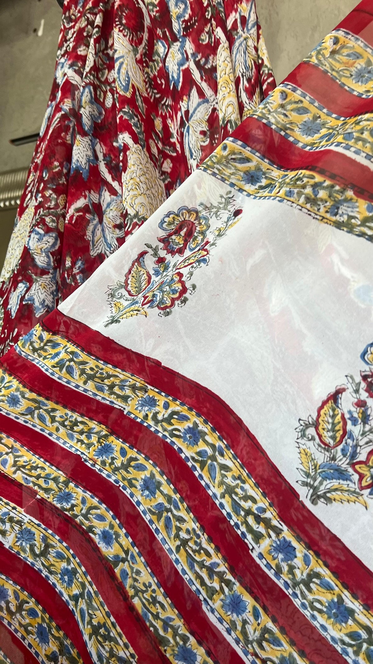 sanganeri printed georget saree