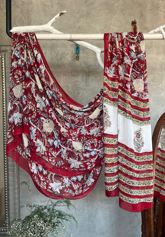 sanganeri printed georget saree