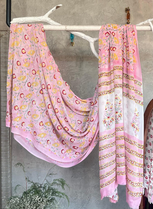 sanganeri printed georget saree