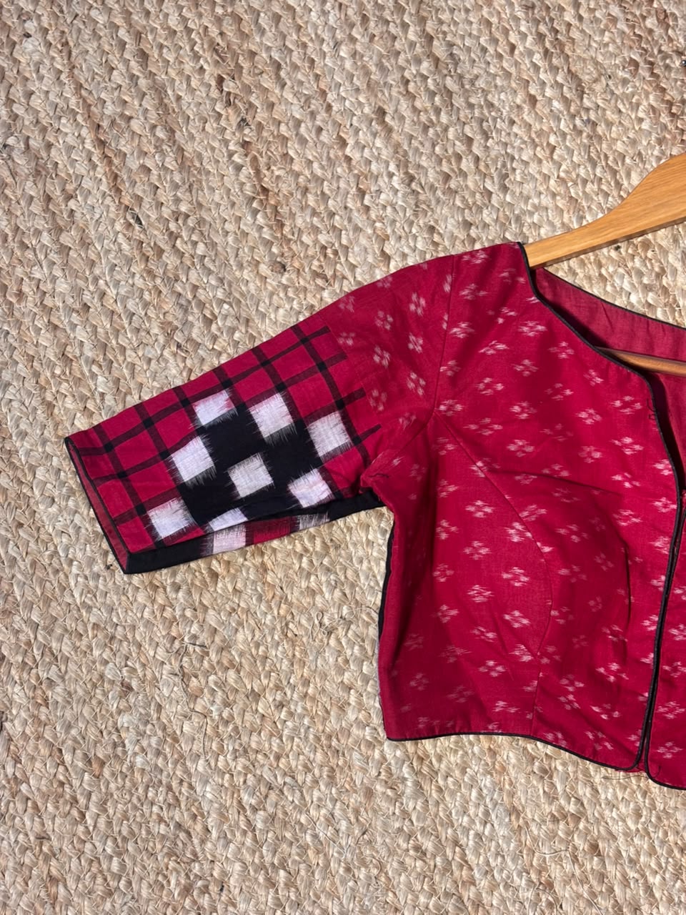 RED IKAT CHECK BLOUSE