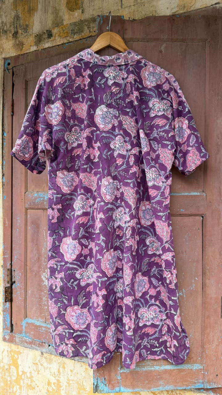 PRINTED COTTON SHIRT DRESS