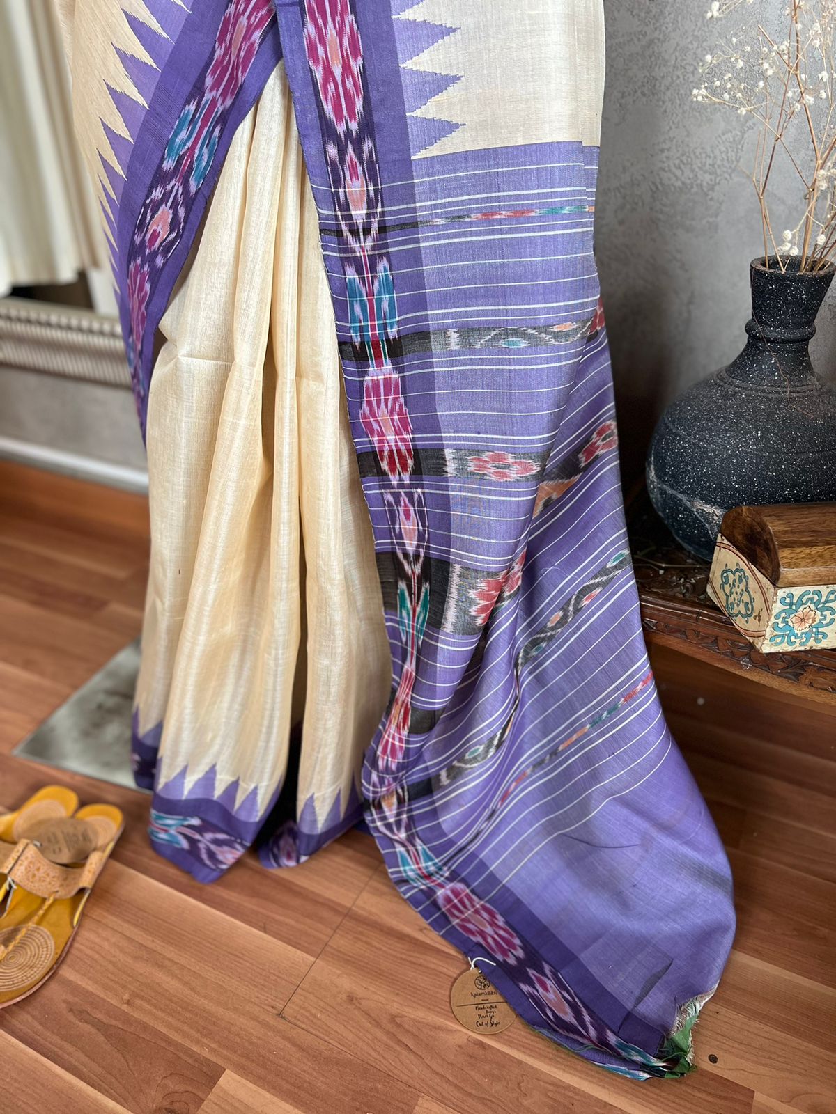 POCHAMPILLY TEMPLE BORDER TUSSAR SAREE