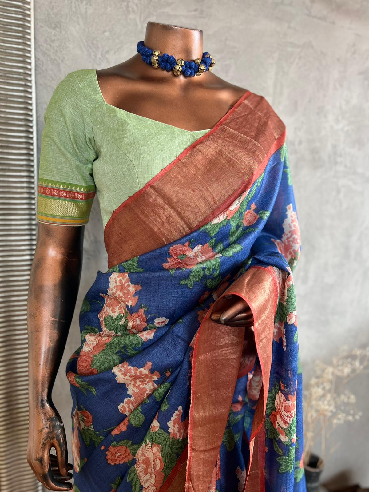 DESI PRINTED HANDLOOM TUSSAR SAREE