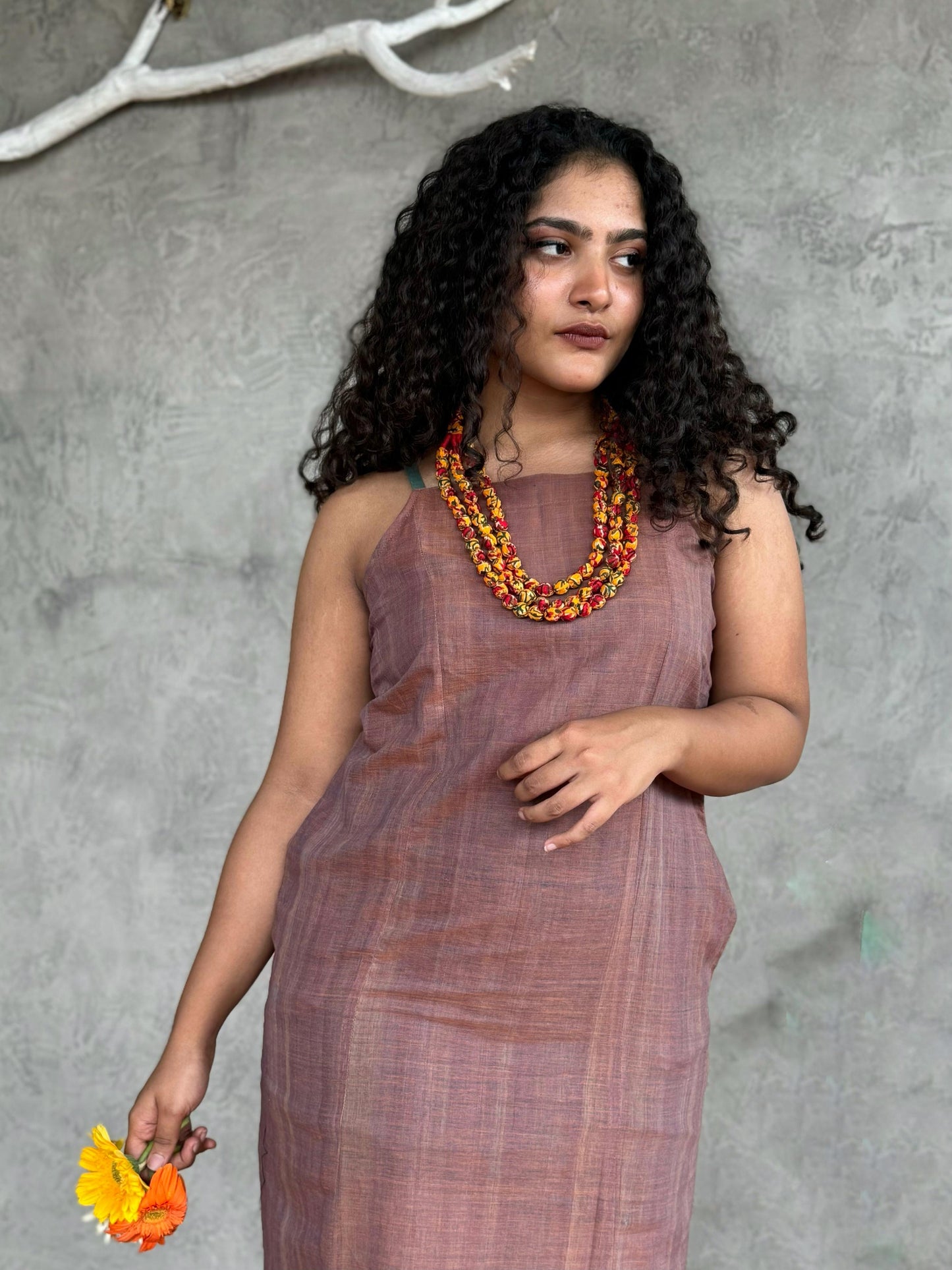 DOUBLE SHADE SLIP MUNDU DRESS