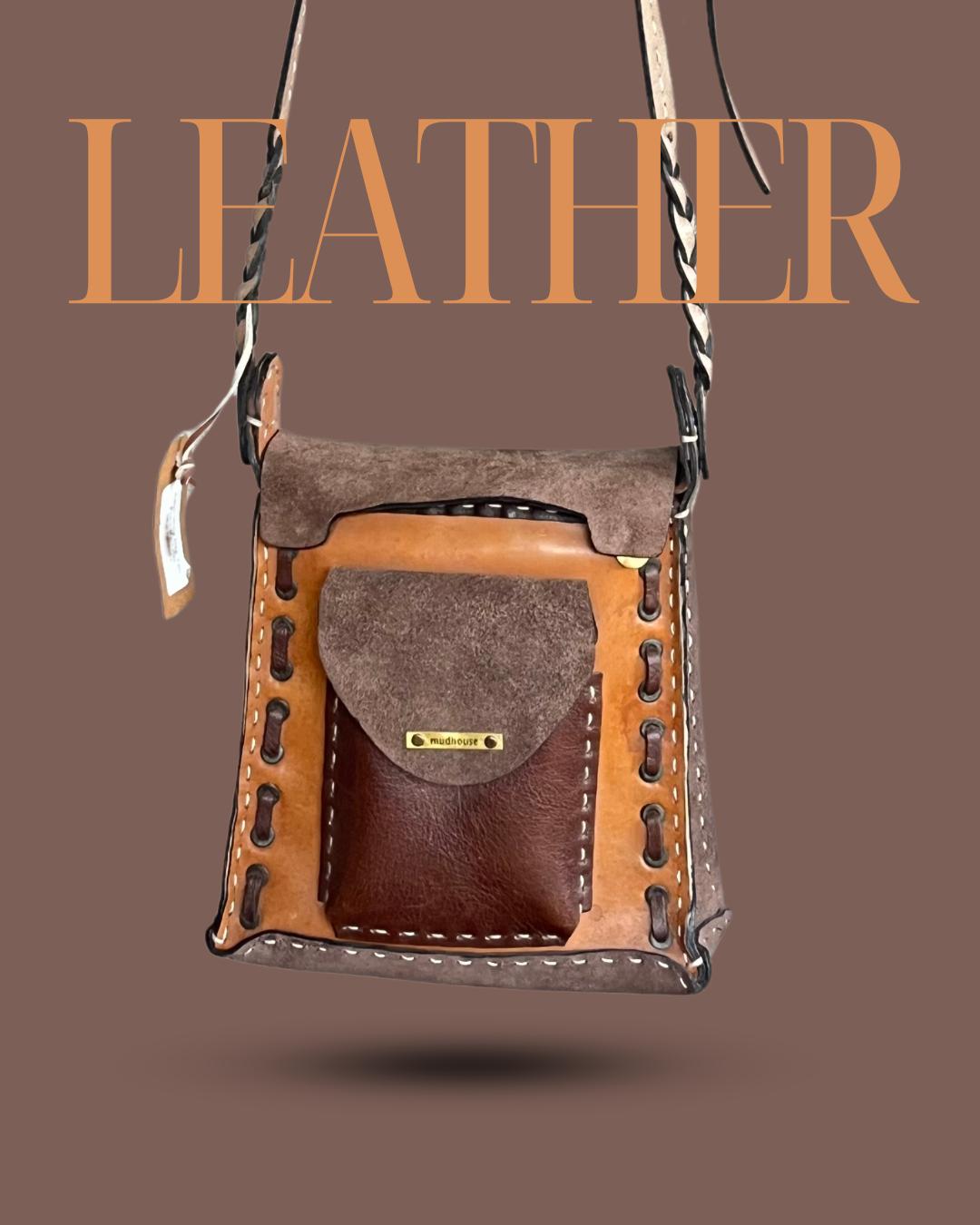 Leather Sling bag -tan