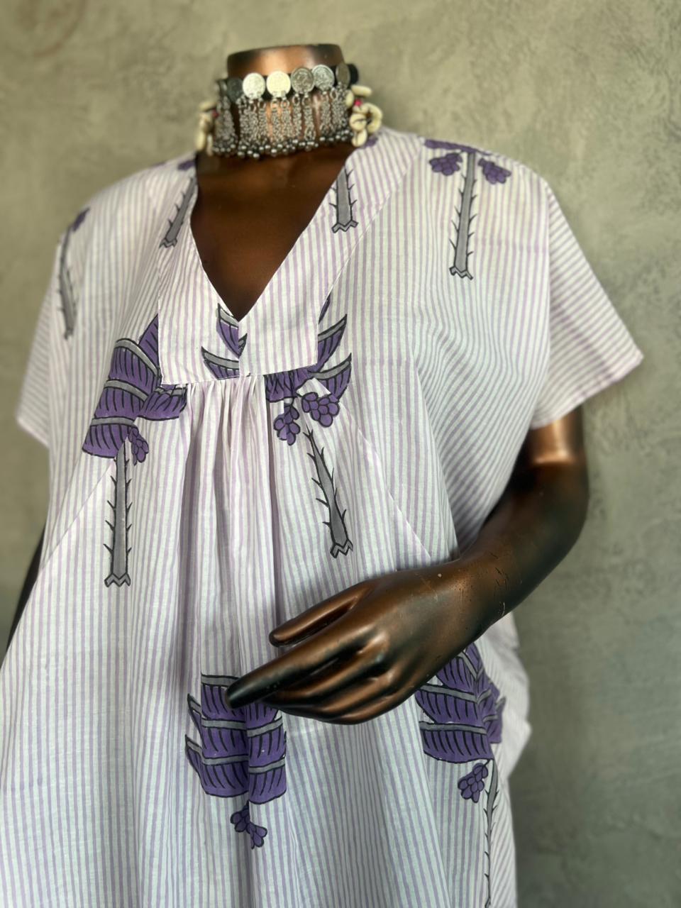 Handblockprinted cotton dress