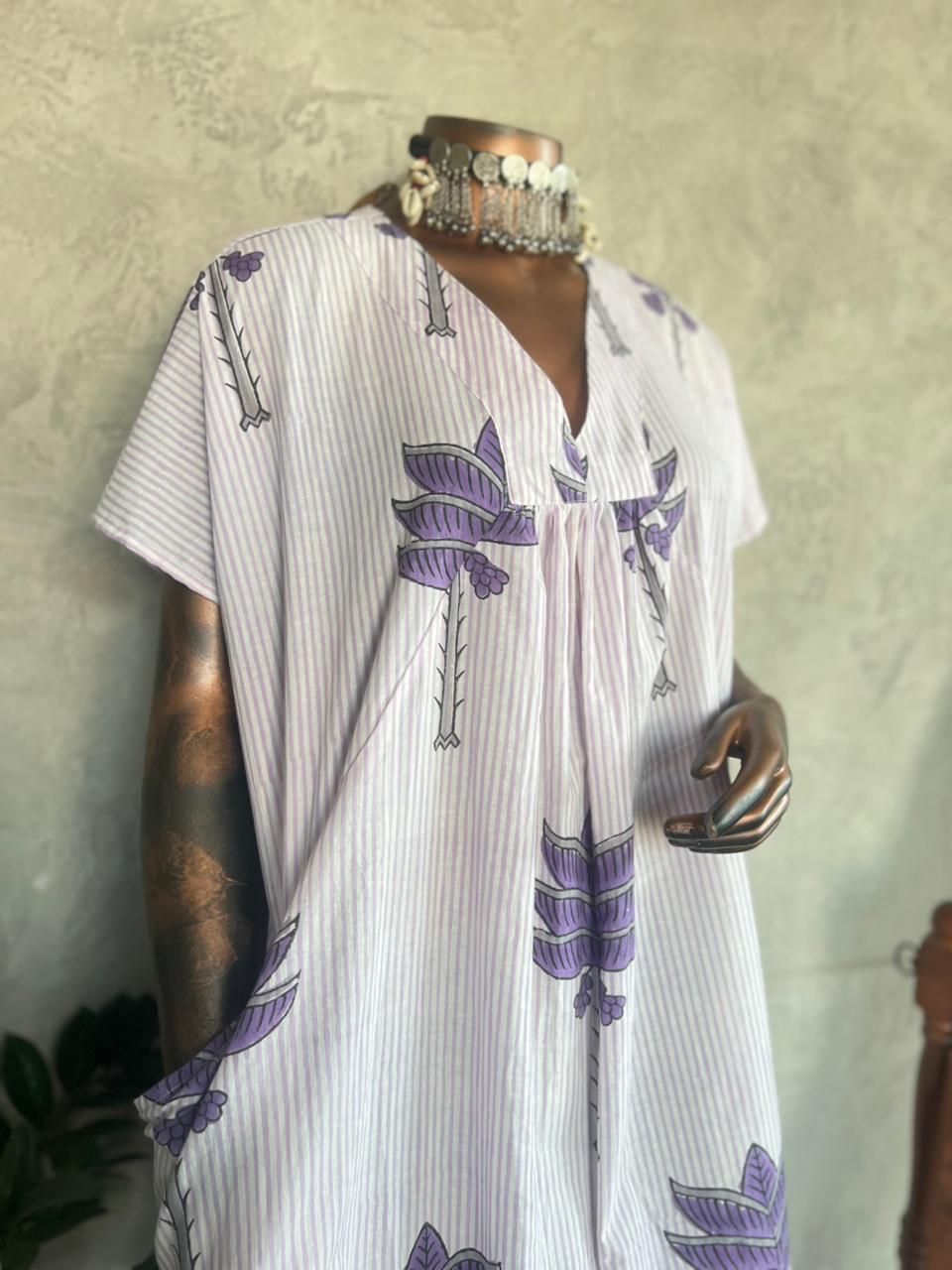 Handblockprinted cotton dress